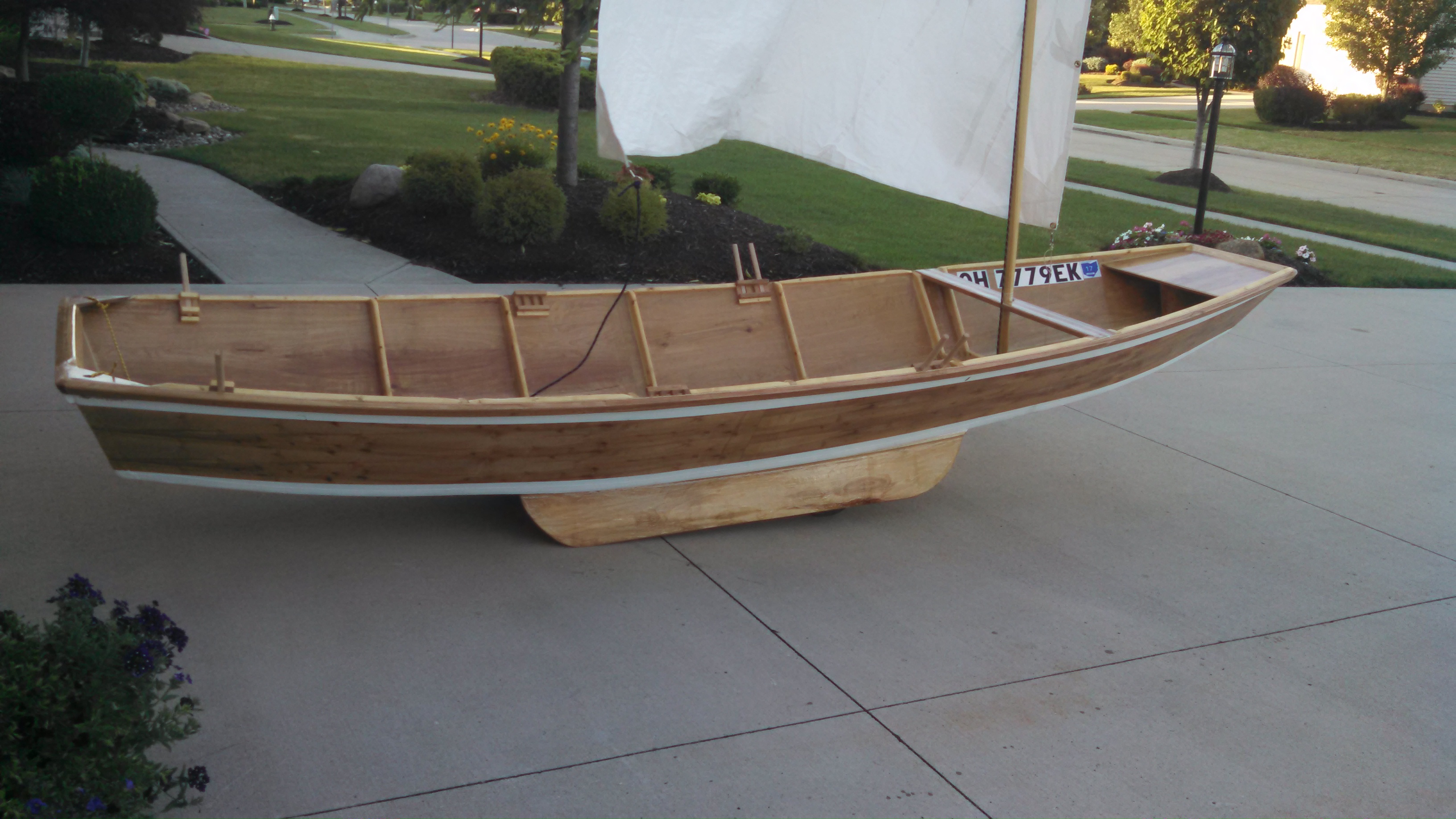 wooden pram boat